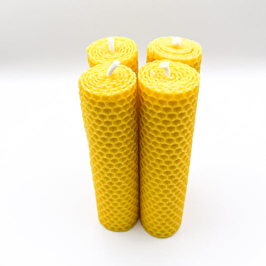 Rolované medové sviečky (4 ks) - 13,5 x 3,5 cm